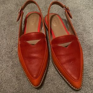 Sperry’s women’s saybrook slingback mule, red, size 6.5